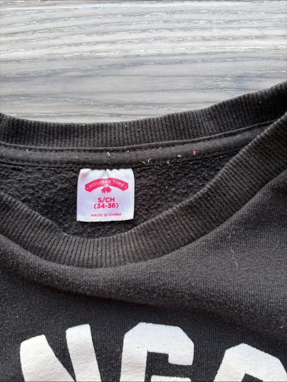 Holiday Time Black Crewneck 'Gangsta Wrapper' Santa Pullover